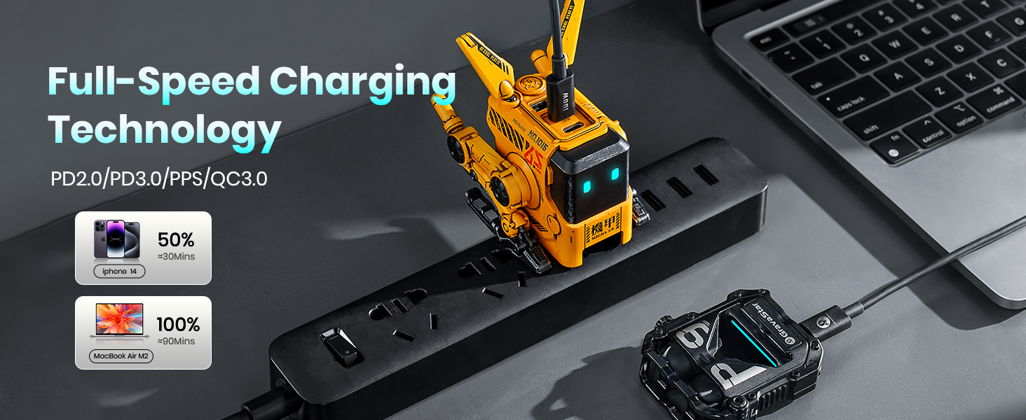 gravastar alpha65 robot power strip (gray)