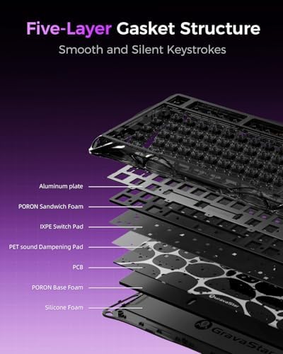 gravastar mercury v75 lite hall effect magnetic gaming keyboard – 8khz rapid trigger wired 75% keyboard, adjustable actuation, hot swappable switches, transparent rgb for pc/mac