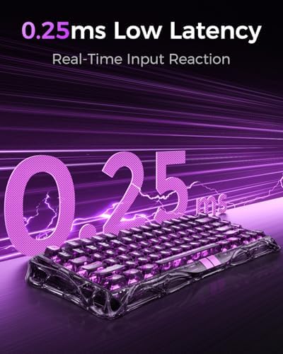 gravastar mercury v75 lite hall effect magnetic gaming keyboard – 8khz rapid trigger wired 75% keyboard, adjustable actuation, hot swappable switches, transparent rgb for pc/mac
