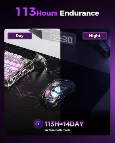 gravastar mercury x pro wireless gaming mouse – 32,000 dpi, 8khz polling, 49g magnesium alloy frame, rgb lighting, tri mode connectivity