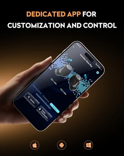 gravastar noise cancellation headphones, wireless over ear bluetooth headset with customizable rgb lights, deep bass, for android & ios, yellow