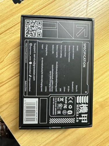 gravastar sirius p5 bluetooth earbuds – interchangeable cases, enc, 40h playtime, ipx4, bluetooth 5.2, rgb lights, defense mecha white