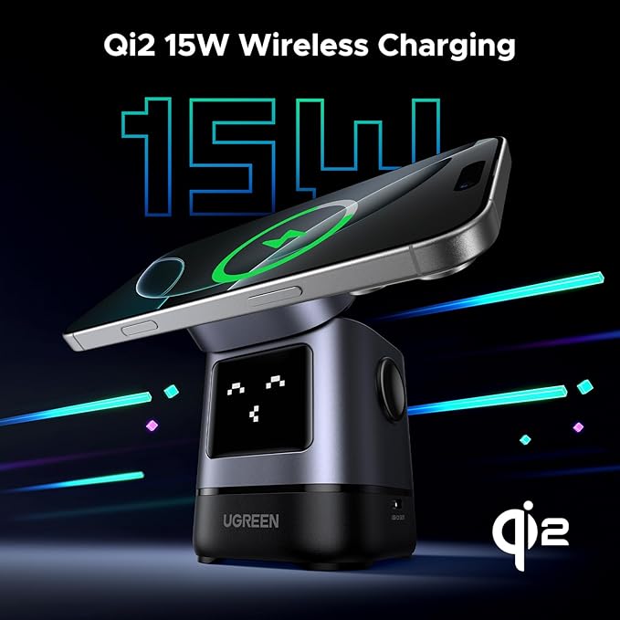 ugreen 100w 3 in 1 wireless charger stand (mfi certified)